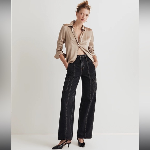 Madewell Baggy Straight Cargo Jeans - Picture 1 of 6
